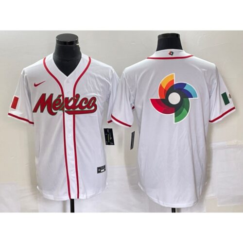 686332c8a889a_1 Men's Mexico Baseball 2023 White World Baseball Classic Team Big Logo Stitched Jersey