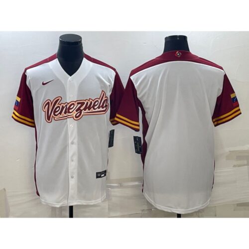 686332ee9e0f5_1 Men's Venezuela Baseball Blank 2023 White World Baseball Classic Stitched Jersey
