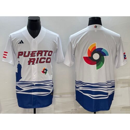 686332fd617c0_1 Men's Puerto Rico Baseball 2023 White World Baseball Big Logo Classic Stitched Jersey