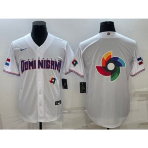 6863330c79419_1 Men's Dominican Republic Baseball 2023 White World Baseball Big Logo With Patch Classic Stitched Jersey