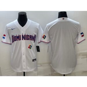 686333115cbe8_1 Men's Dominican Republic Baseball 2023 White World Baseball With Patch Classic Stitched Jersey