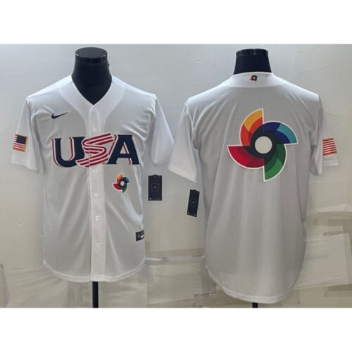 68633319c66fc_1 Men's USA Baseball 2023 White World Baseball Big Logo Classic Stitched Jersey