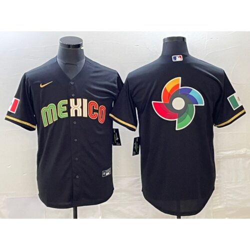 686333620e56c_1 Men's Mexico Baseball Black 2023 World Baseball Classic Team Big Logo Stitched Jersey