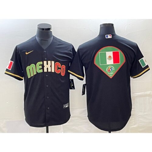 68633364a7de4_1 Men's Mexico Baseball Black 2023 World Baseball Classic Team Big Logo Stitched Jersey