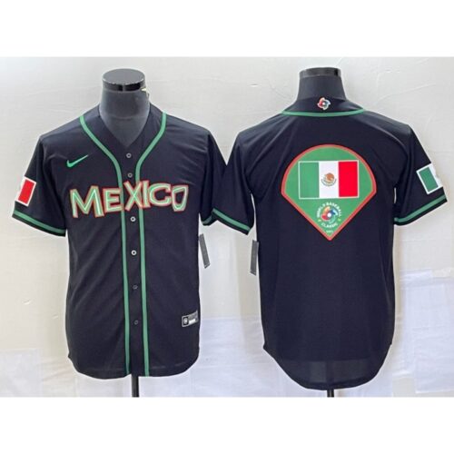 686333767fe10_1 Men's Mexico Baseball 2023 Black World Baseball Classic Team Big Logo Stitched Jersey