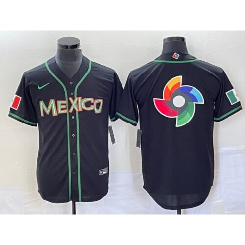 68633378eacaf_1 Men's Mexico Baseball 2023 Black World Baseball Classic Team Big Logo Stitched Jersey
