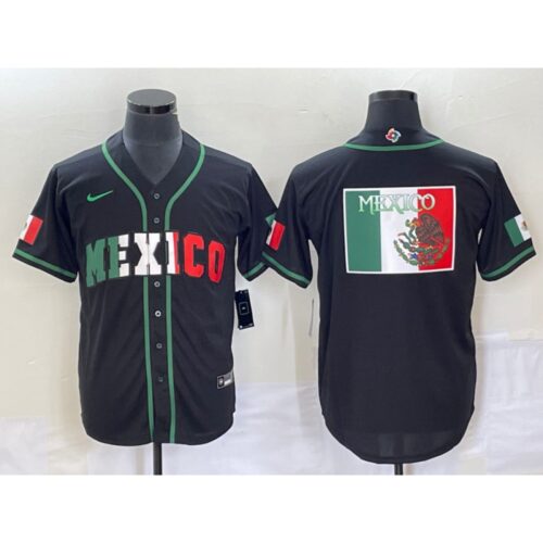 68633385c6b99_1 Men's Mexico Baseball 2023 Black World Baseball Classic Team Big Logo Stitched Jersey
