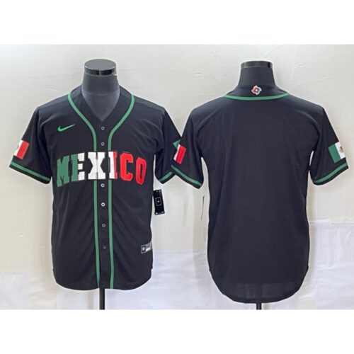 68633388857d8_1 Men's Mexico Baseball Blank 2023 Black World Baseball With Patch Classic Stitched Jersey