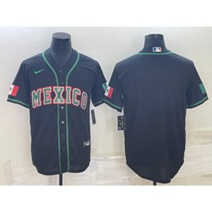 6863339cd0abd_1 Men's Mexico Baseball Blank 2023 Black World Baseball Classic Stitched Jersey