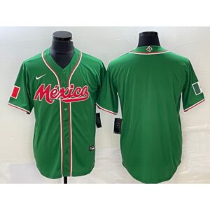 686333ae89be4_1 Men's Mexico Baseball Blank 2023 Green World Baseball Classic Stitched Jersey