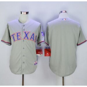 686333c285b71_1 Rangers Blank Grey 40th Anniversary Patch Cool Base Stitched MLB Jersey