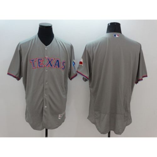 686333c52b26a_1 Rangers Blank Grey Flexbase Authentic Collection Stitched MLB Jersey