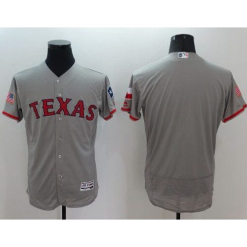 686333c7a92b1_1 Rangers Blank Grey Fashion Stars & Stripes Flexbase Authentic Stitched MLB Jersey