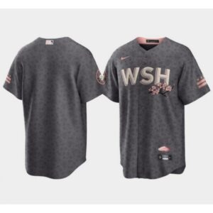 686333ec67bb6_1 Men's Washington Nationals Blank 2022 Grey City Connect Cherry Blossom Cool Base Stitched Jersey
