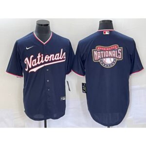 686333eed8893_1 Men's Washington Nationals Navy Big Logo in Back Stitched Baseball Jersey