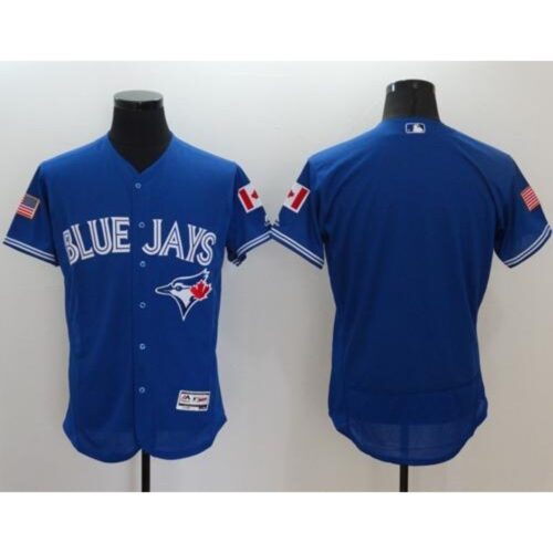 6863345bd0535_1 Blue Jays Blank Blue Fashion Stars & Stripes Flexbase Authentic Stitched MLB Jersey