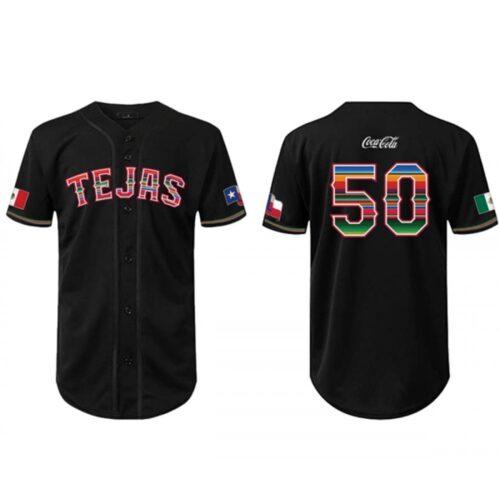 6863346d5eb71_1 Men's Texas Rangers Black Mexican Heritage Night Stitched Baseball Jersey