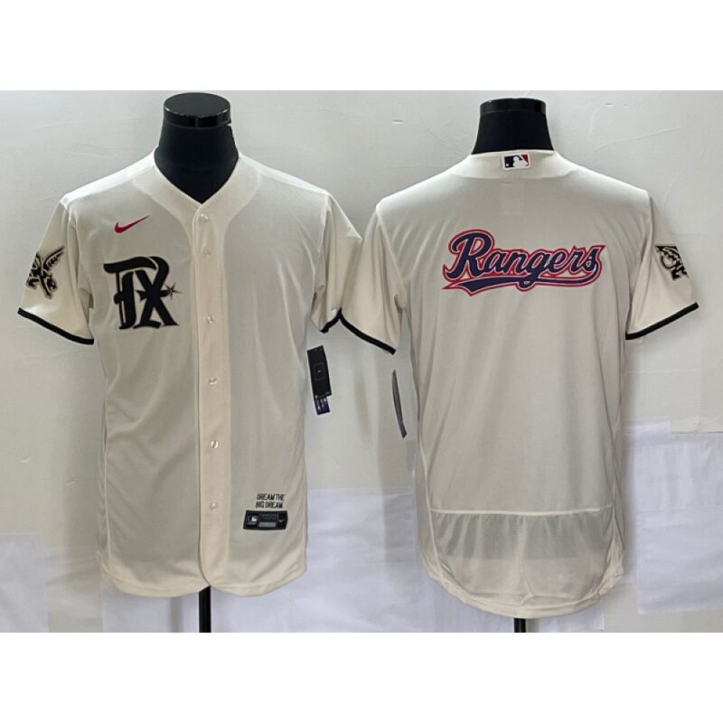 6863347c93efc_1 Men's Texas Rangers Cream Team Big Logo 2023 City Connect Flex Base Stitched Baseball Jersey