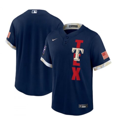 6863348e1e31d_1 Men's Texas Rangers Blank 2021 Navy All-Star Cool Base Stitched MLB Jersey