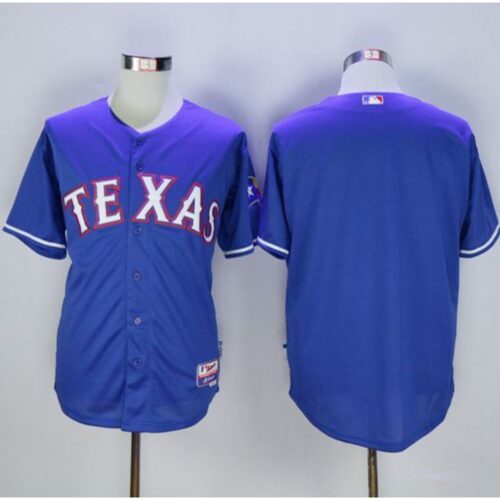 686334d5b4976_1 Rangers Blank Blue 40th Anniversary Patch Stitched MLB Jersey