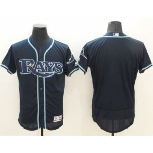 686334d82a4ce_1 Rays Blank Dark Blue Flexbase Authentic Collection Stitched MLB Jersey