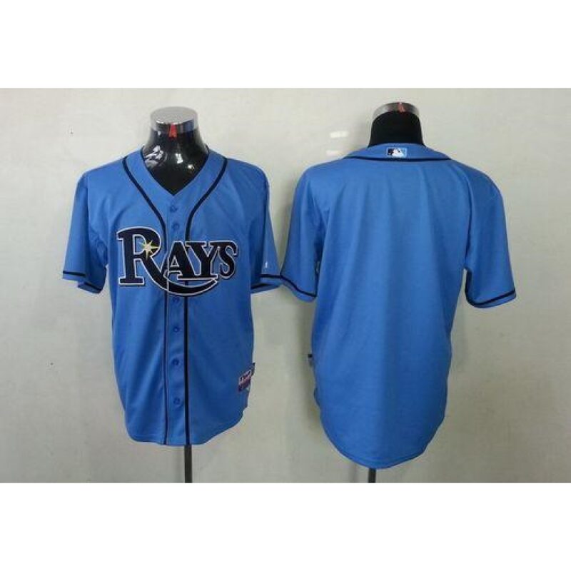 686334dd4914e_1 Rays Blank Light Blue Cool Base Stitched MLB Jersey