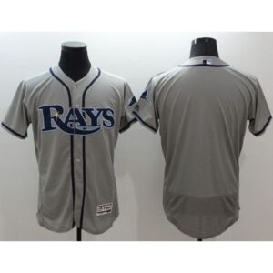 686334e708f9a_1 Rays Blank Grey Flexbase Authentic Collection Stitched MLB Jersey