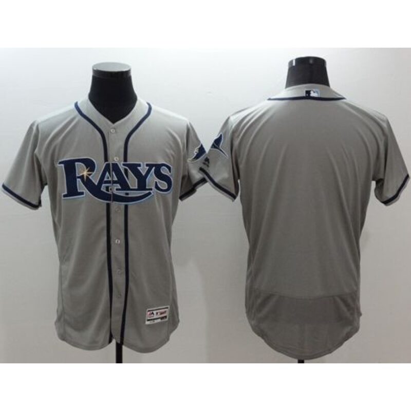 686334e708f9a_1 Rays Blank Grey Flexbase Authentic Collection Stitched MLB Jersey