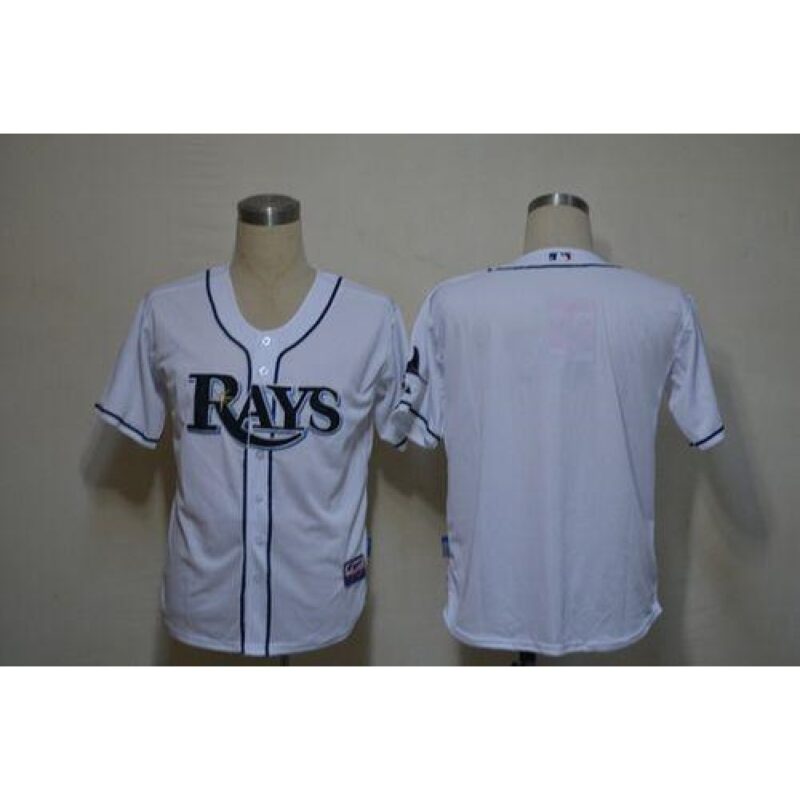 686334e983a09_1 Rays Blank White Cool Base Stitched MLB Jersey