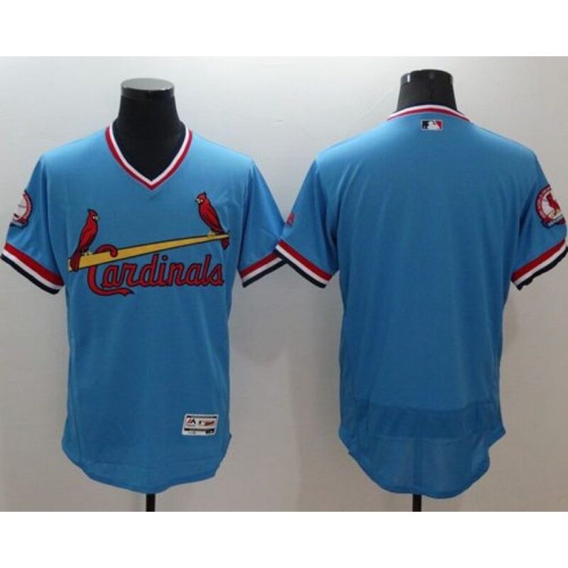 6863351bd3907_1 Cardinals Blank Light Blue Flexbase Authentic Collection Cooperstown Stitched MLB Jersey