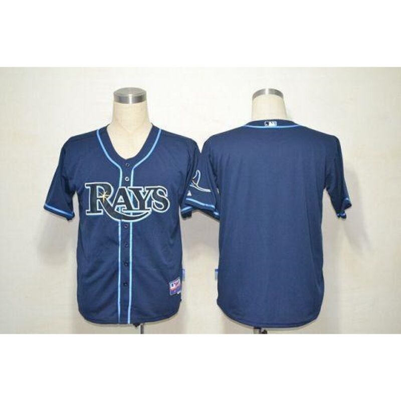 68633540887e7_1 Rays Blank Dark Blue Cool Base Stitched MLB Jersey