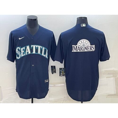 68633562aac05_1 Men's Seattle Mariners Navy Team Big Logo Cool Base Stitched jersey