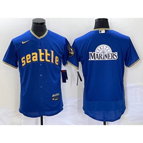 6863356a59901_1 Men's Seattle Mariners Royal Team Big Logo 2023 City Connect Flex Base Stitched Jersey