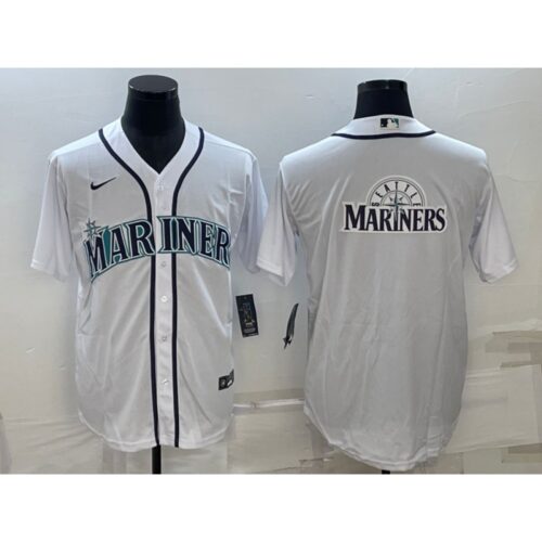6863357730a40_1 Men's Seattle Mariners White Team Big Logo Cool Base Stitched jersey