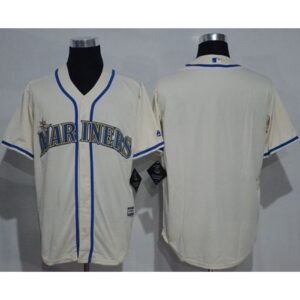 6863357eadd78_1 Mariners Blank Cream New Cool Base Stitched MLB Jersey