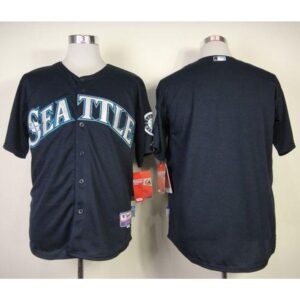 68633592d6b0d_1 Mariners Blank Navy Blue Cool Base Stitched MLB Jersey