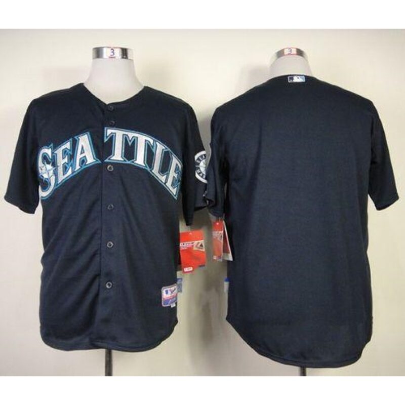 68633592d6b0d_1 Mariners Blank Navy Blue Cool Base Stitched MLB Jersey
