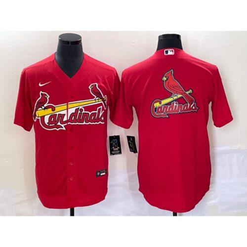 686335c00191e_1 Men's St. Louis Cardinals Red Big Team Logo in Back Cool Base Stitched Jersey