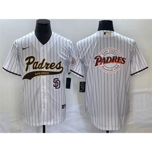 686335f6aa804_1 Men's San Diego Padres White Team Big Logo in Back Cool Base With Patch Stitched Baseball Jersey