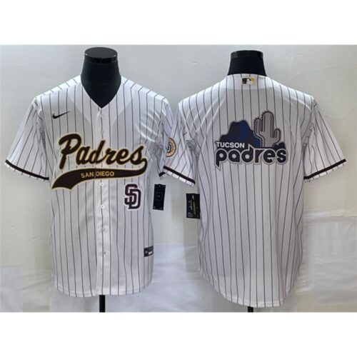 686335f92c9d4_1 Men's San Diego Padres White Big Logo in Back Cool Base With Patch Stitched Baseball Jersey