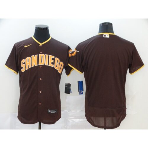 686336118f8fe_1 Men's San Diego Padres Blank Coffee Flex Base Stitched MLB Jersey