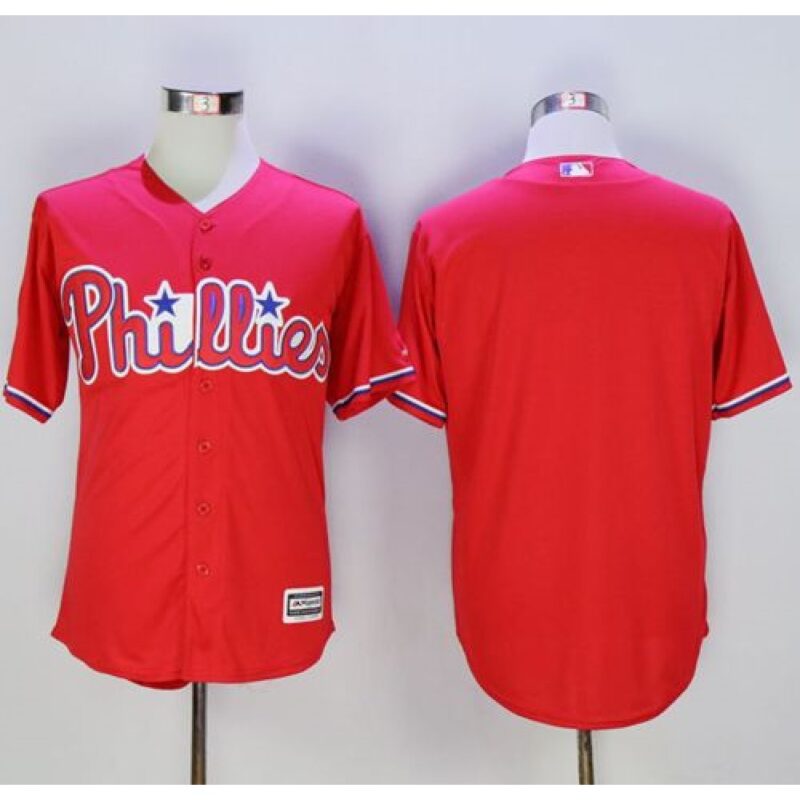 6863363e4ac91_1 Phillies Blank Red New Cool Base Stitched MLB Jersey
