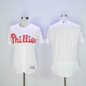 686336459e0ec_1 Phillies Blank White(Red Strip) Flexbase Authentic Collection Stitched MLB Jersey