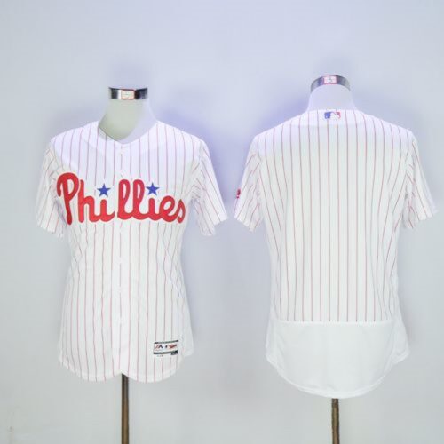 686336459e0ec_1 Phillies Blank White(Red Strip) Flexbase Authentic Collection Stitched MLB Jersey