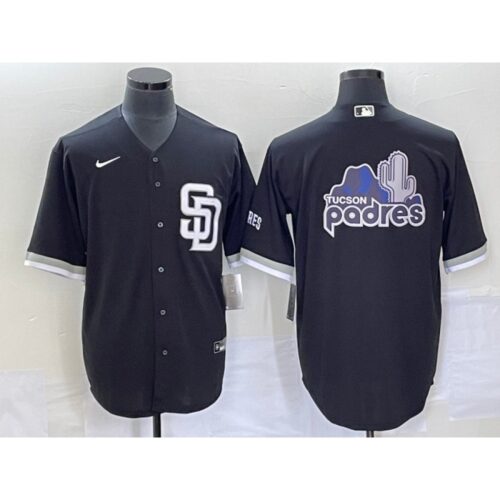 68633653e3f27_1 Men's San Diego Padres Black Team Big Logo Cool Base Stitched Baseball Jersey
