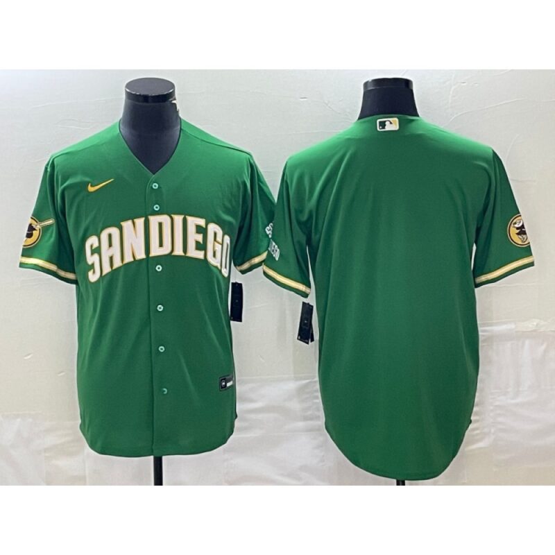 6863366d1e274_1 Men's San Diego Padres Blank Green Cool Base Stitched Baseball Jersey