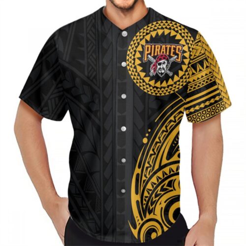 686336860e6bb_1 Men's Pittsburgh Pirates Black Baseball Jersey