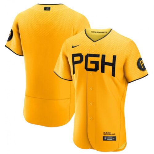 686336a3a34b6_1 Men's Pittsburgh Pirates Blank Gold 2023 City Connect Flex Base Stitched Jersey