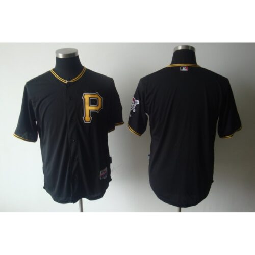 686336cdc6e42_1 Pirates Blank Black Cool Base Stitched MLB Jersey