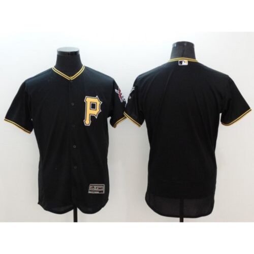 686336d03dd70_1 Pirates Blank Black Flexbase Authentic Collection Stitched MLB Jersey